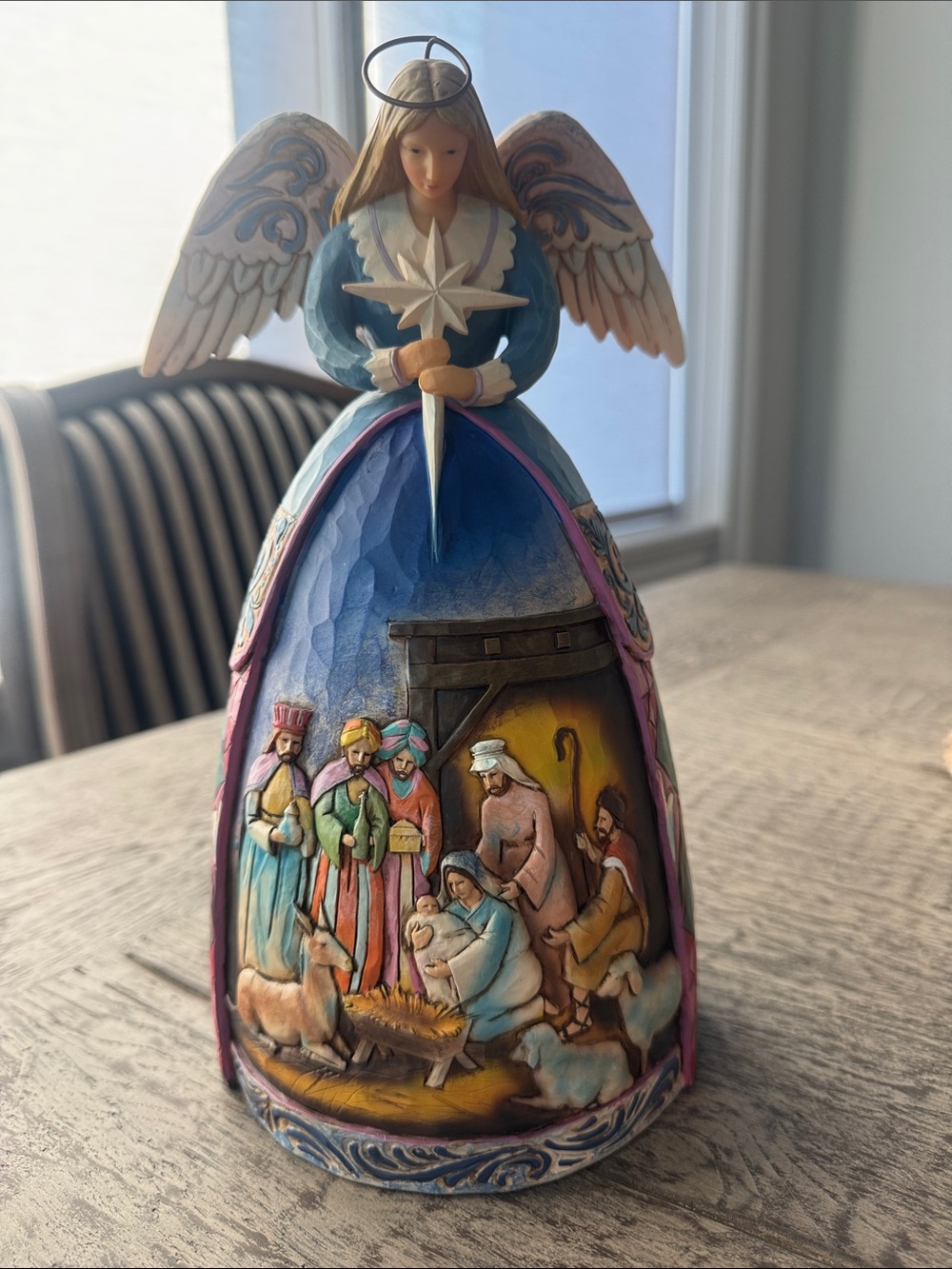Jim Shore Blue and Pink Angel Nativity Figurine